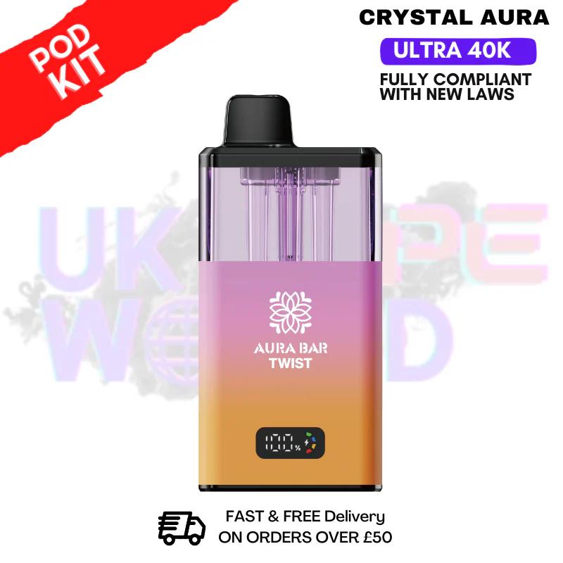 Blue Razz Gummy Bear Crystal AURA 40K Puff Pod Kit