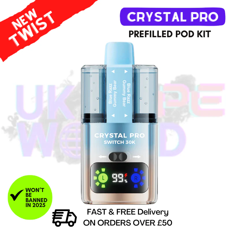 Blue Razz Gummy Bear Crystal Pro 30K Switch Prefilled Pod Kit