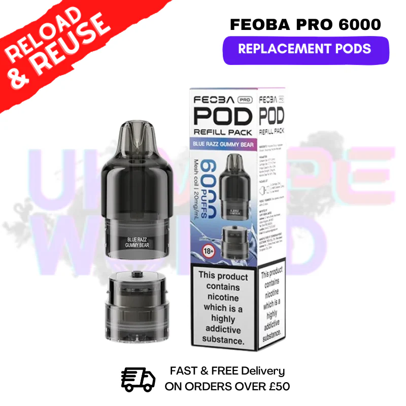 Blue Razz Gummy Bear FEOBA Pro 6000 Replacement Pods
