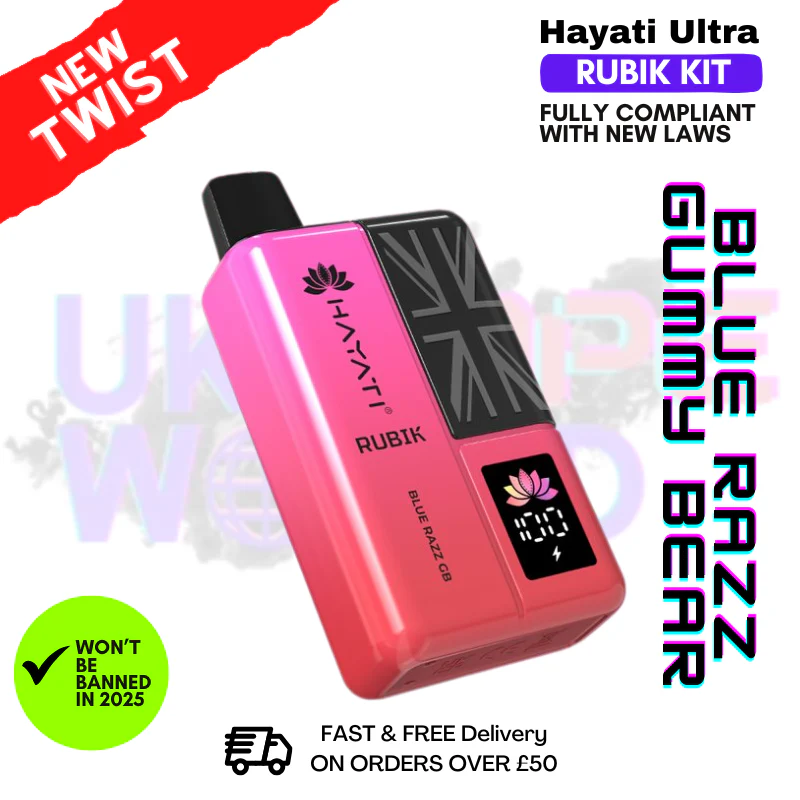 Blue Razz Gummy Bear Hayati Rubik 7000 Puff 7K Bar - Image 2