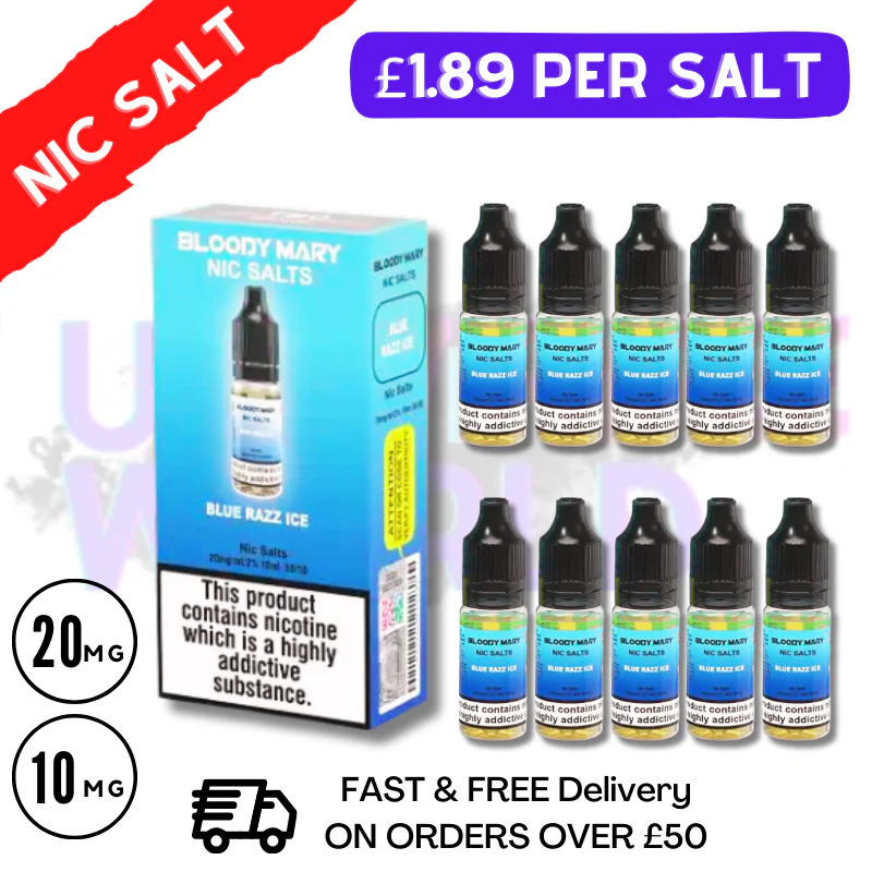 Blue Razz ICE - Bloody Mary 10ML Nic Salt - Image 2