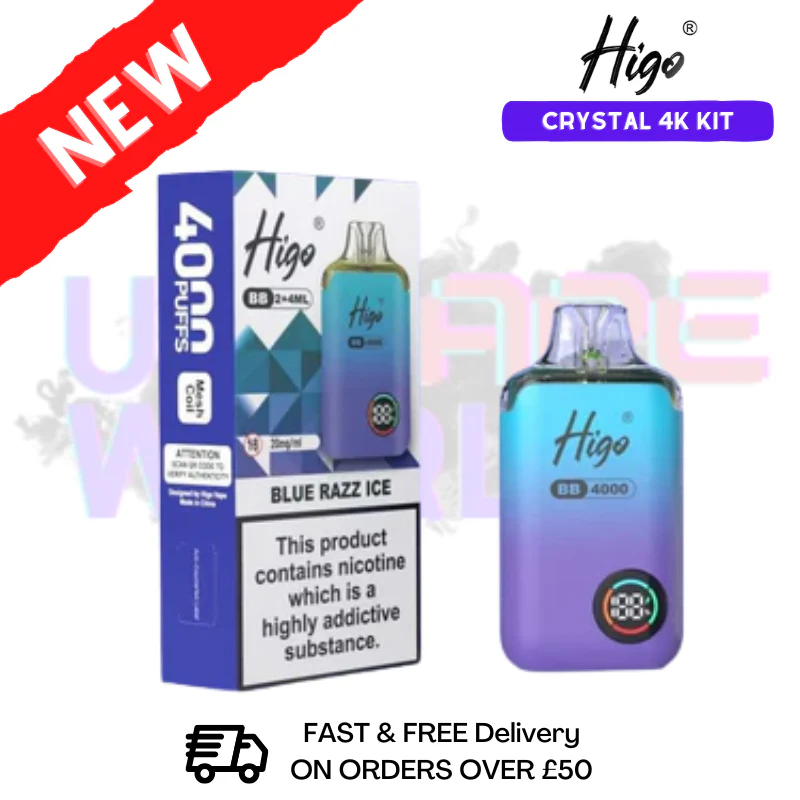 Blue Razz Ice Crystal Higo 4K 4000 Puff Pod Kit