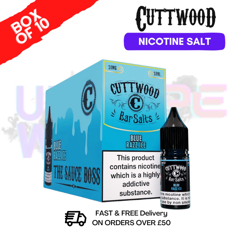 Blue Razz ICE Cuttwood Bar Salt BOX OF 10