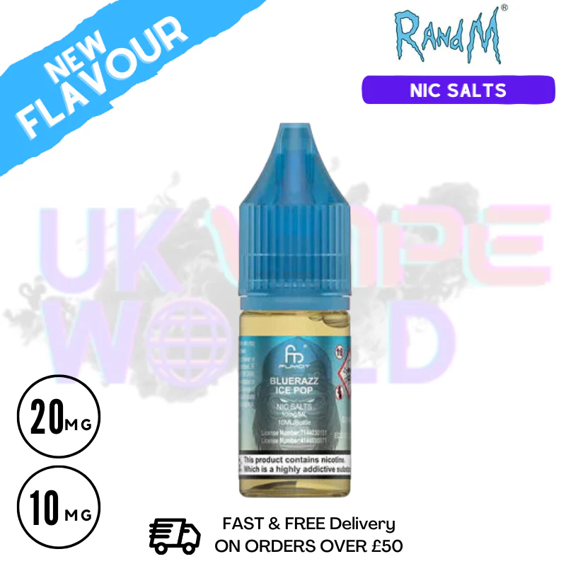 Blue Razz ICE Pop RandM Tornado 7000 Nic Salt 10ML eLiquid
