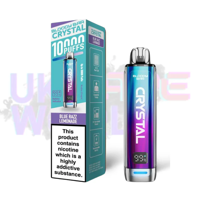 Blue Razz Lemonade Bloody Bar Crystal 10K Puff Box Of 10 - Image 2