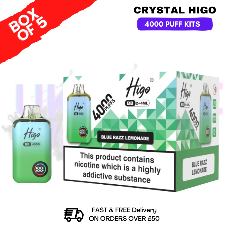 Blue Razz Lemonade Crystal Higo 4000 Pod Kits Box Of 5