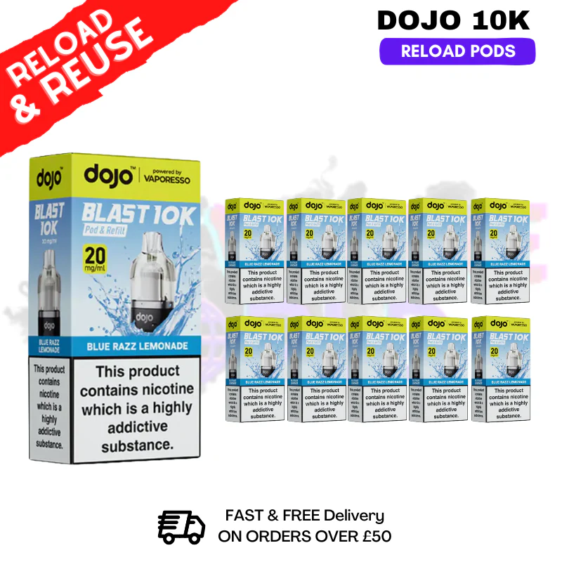 Blue Razz Lemonade Dojo Blast 10K Replacement Pods Box Of 10