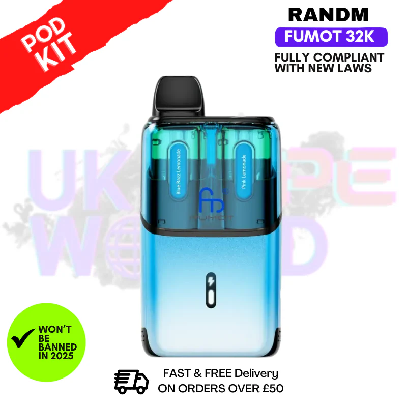 Blue Razz Lemonade RandM Fumot Ultra 32K T32000 Pod Kit