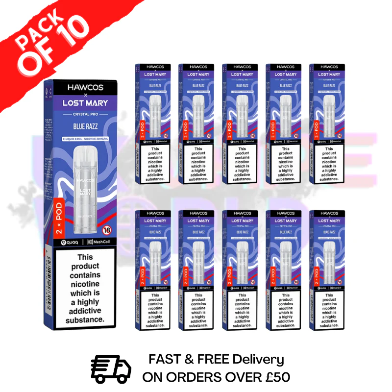Blue Razz Lost Mary Crystal Replacement Pods Box of 10