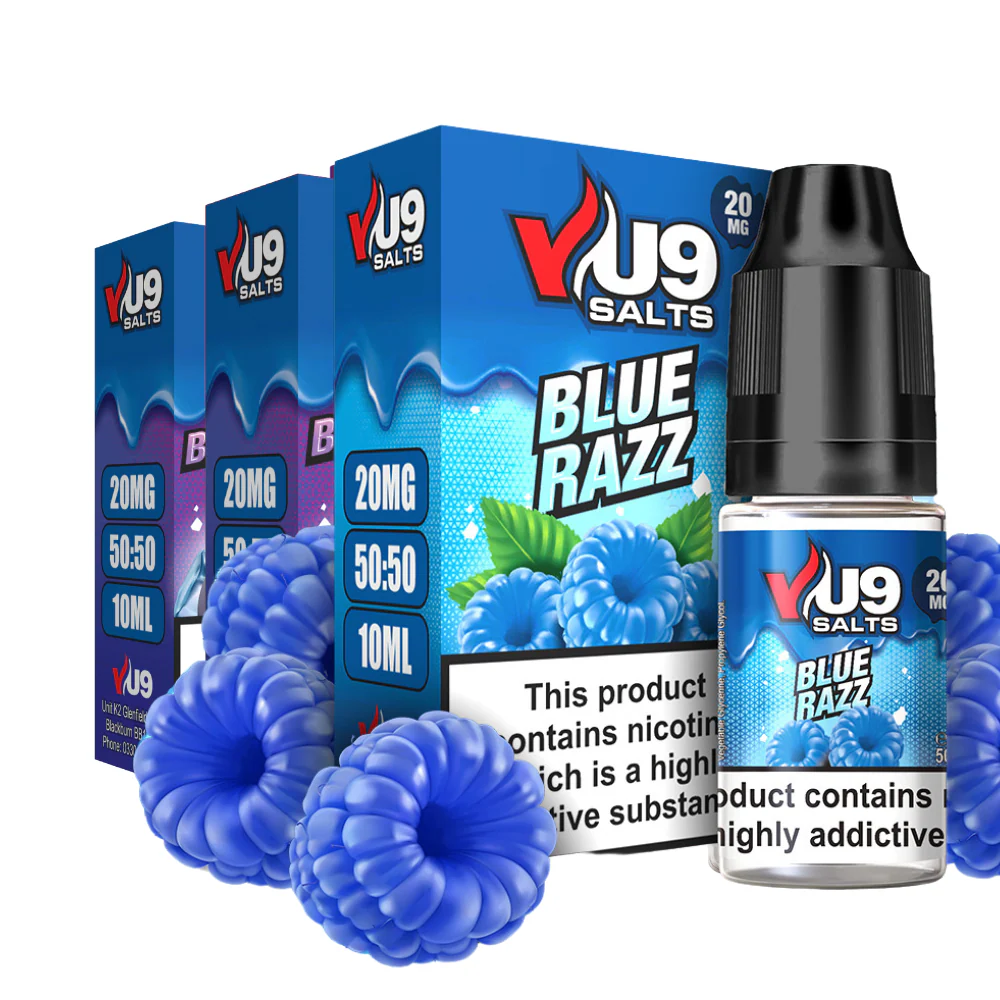 Blue Razz Pod Nic Salt 10ml Nicotine E Juice by VU9 - Image 2