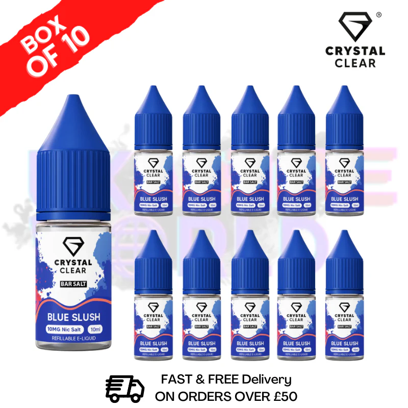 Blue Slush Crystal Clear Nic Salt Box Of 10 - Only £17.99