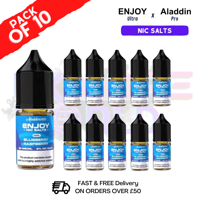 Blue Raspberry Enjoy Ultra ALADDIN Nic Salt Box Of 10