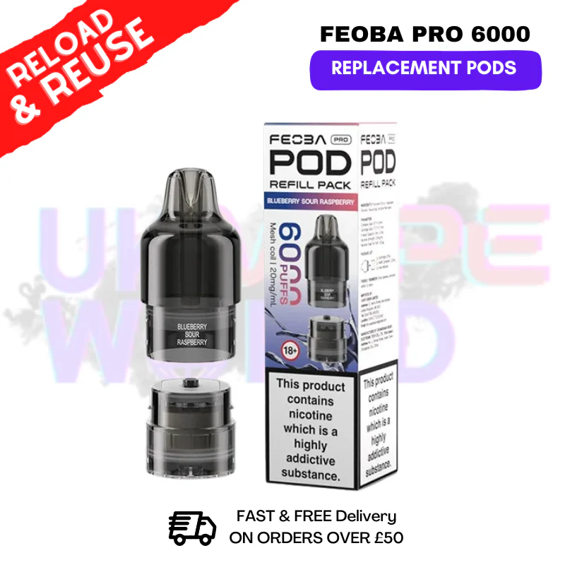 Blue Sour Raspberry FEOBA Pro 6000 Replacement Pods