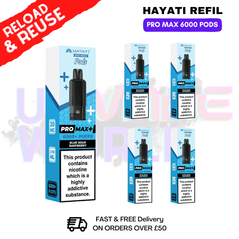 Blue Sour Raspberry Hayati ProMax 6K Replacement Pods Box Of 5