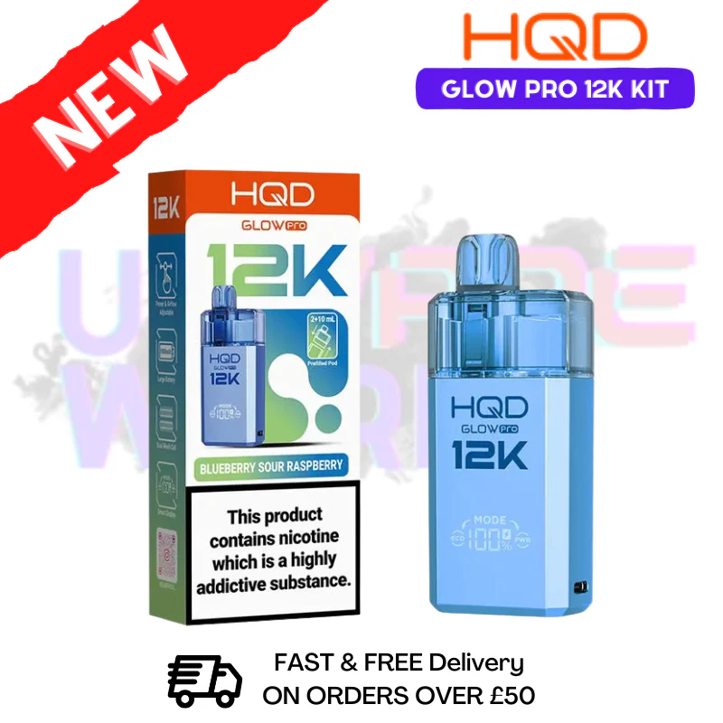 Blue Sour Rasp HQD 12K Glow Pro Pod Kit