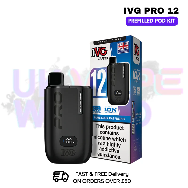 Blue Sour Raspberry IVG Pro12 Prefilled Pod Kit