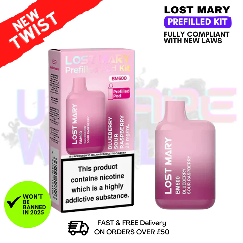 Blue Sour Raspberry Lost Mary BM600 Prefilled Pod Kit