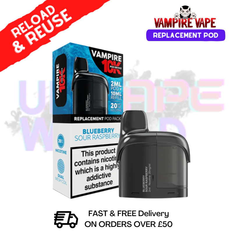 Blue Sour Rasp Vampire Vape 10K Prefilled Pod