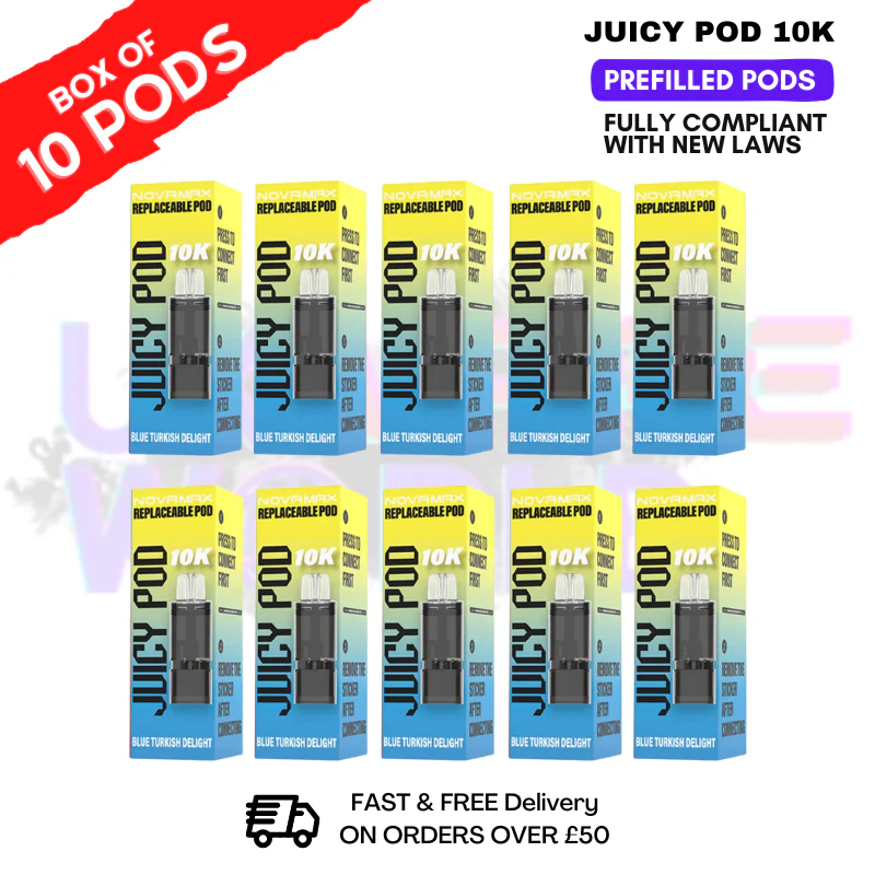 Blue Turkish Delight Juicy Pod 10K Prefilled Pods Box Of 10
