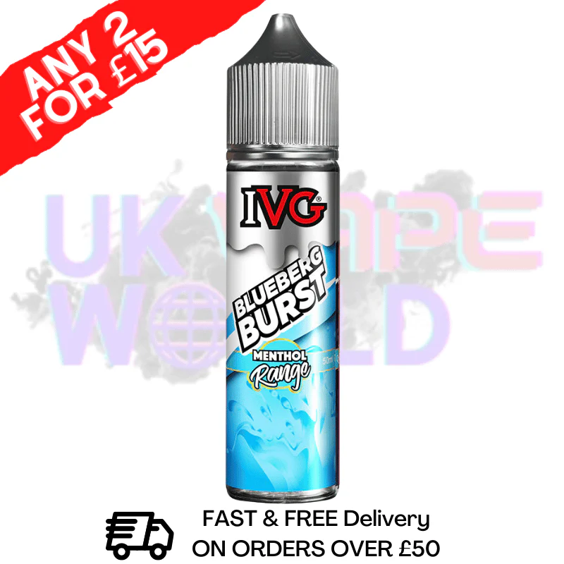 Blueberg Burst IVG Shortfill Juice 50ML Eliquid - MENTHOL RANGE