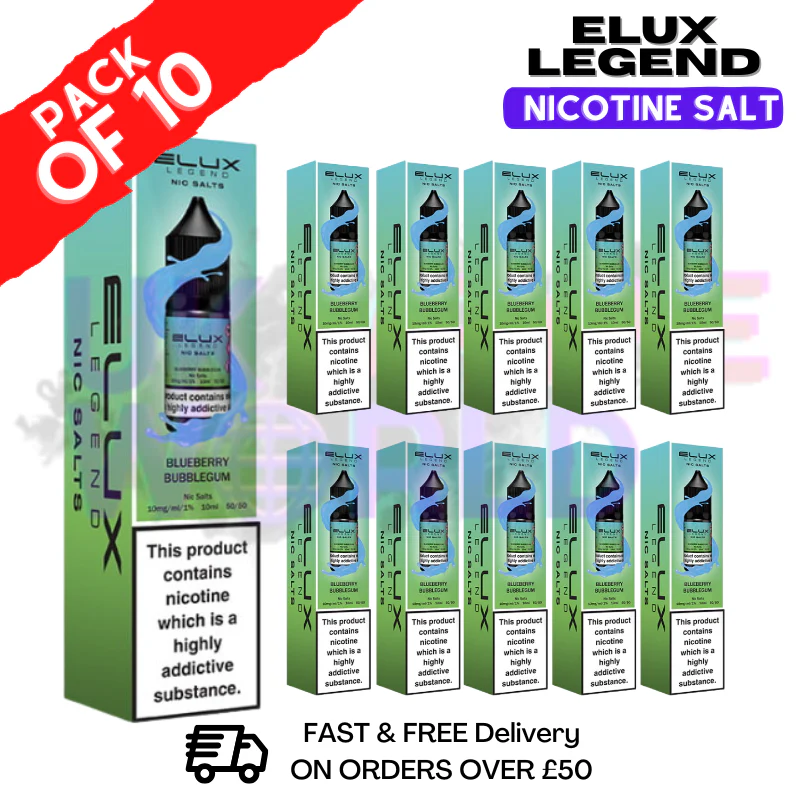 Blueberry Bubblegum Elux Legend Nic Salt BOX OF 10