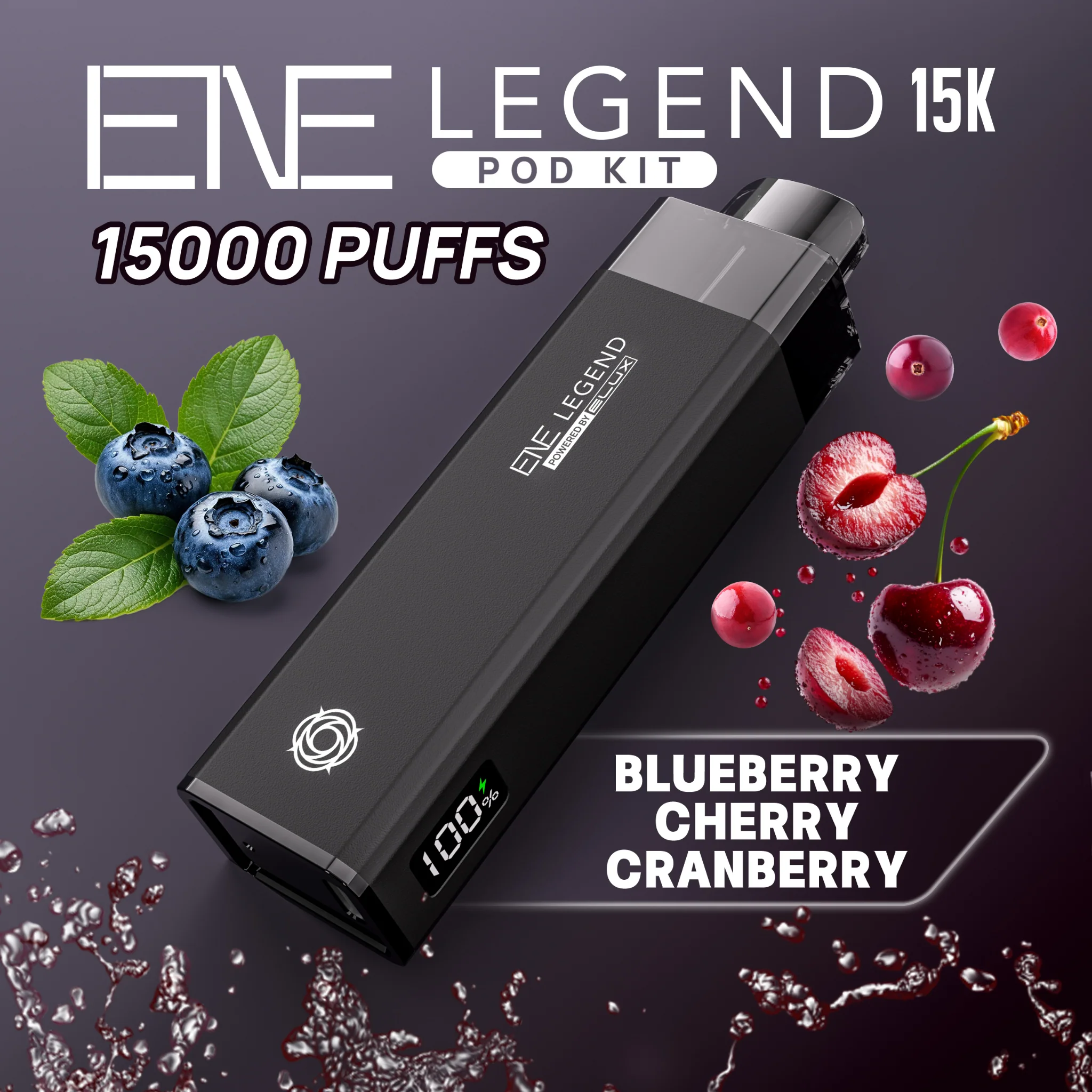 Blueberry Cherry Cranberry Elux Legend 15K Puff Prefilled Pod Kit - £6.89
