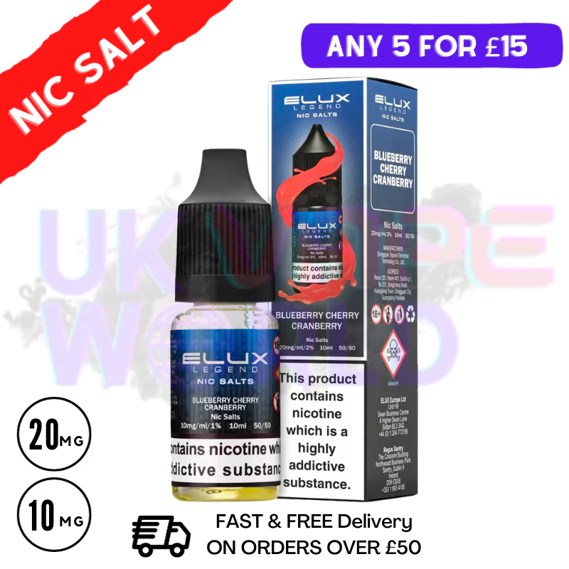 Blueberry Cherry Cranberry Elux Legend Nic Salt 10ML eLiquid