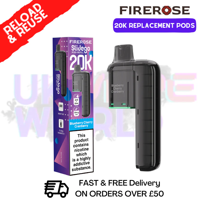 Blueberry Cherry Cranberry Firerose SlideGo 20K Replacement Pods