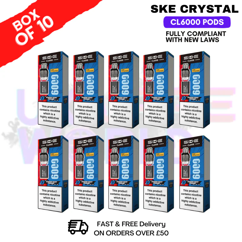 Blueberry Cherry Cranberry SKE Crystal CL6000 Prefilled Pod Box Of 10