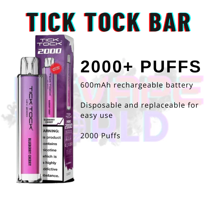 Blueberry Cherry Tick Tock Mini 2000 Puff Kit - Image 3