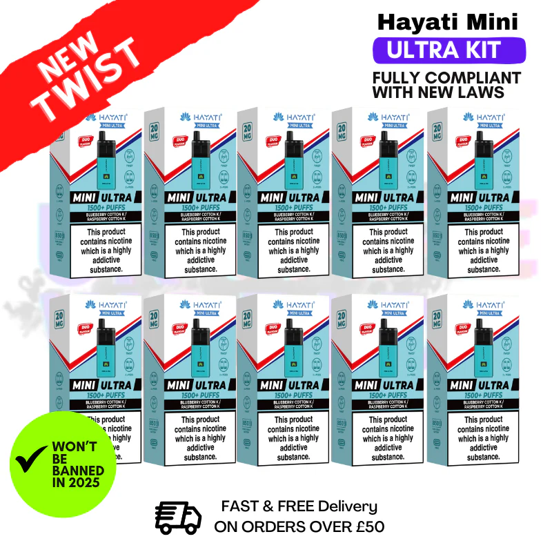 Blueberry Cotton K Hayati Mini Ultra 1500 Box Of 10