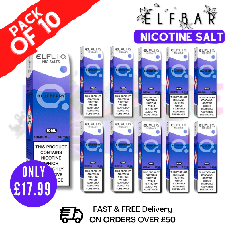 Blueberry ElfLiq Nic Salt BOX OF 10 - ONLY £17.99