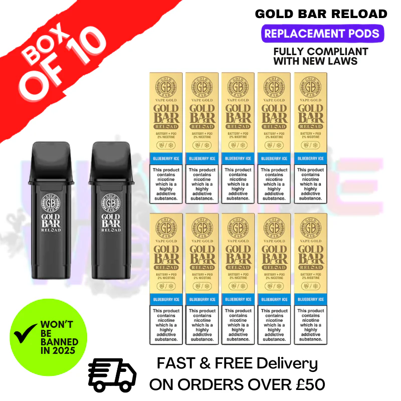 Blueberry ICE Gold Bar Reload Prefilled Pods Box of 10
