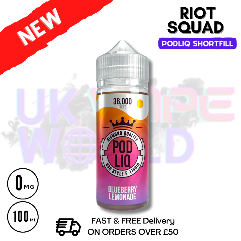 Blueberry Lemonade - Riot Squad Pod Liq Shortfill Juice 80ML Eliquid