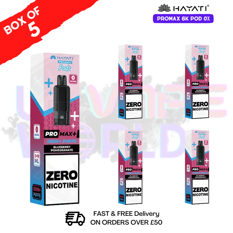 Blue Pomegranate Hayati Pro Max 6000 ZERO NICOTINE Box of 5