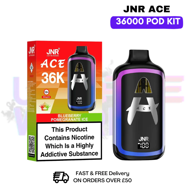 Blueberry Pomegranate Ice JNR ACE 36K Puff 36000 Prefilled Pod Kit