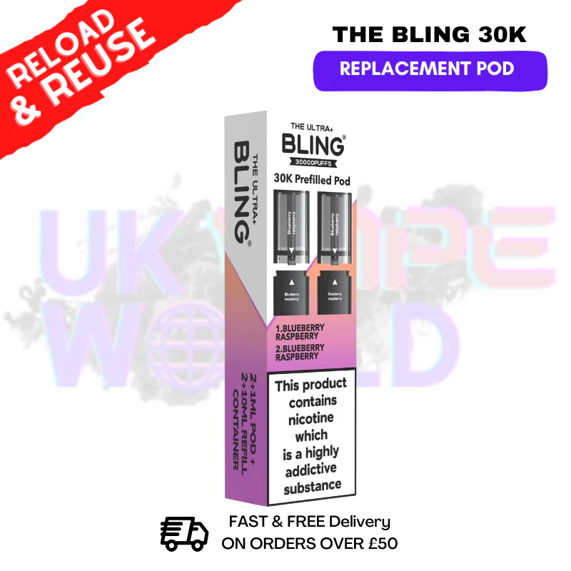 Blueberry Raspberry Bling 30k REFIL PACK Ultra Plus Pods - £6.99