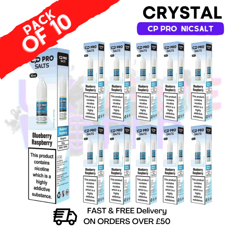 Blue Rasp Crystal CP Pro Nic Salts Box Of 10