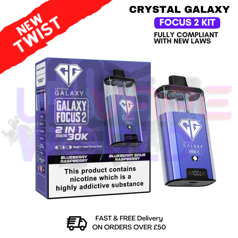 Blueberry Raspberry Crystal Galaxy 30K Focus 2 Puff Kit