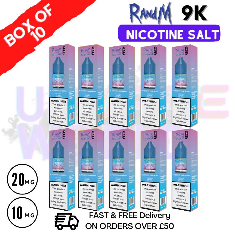 Blueberry Raspberry RandM 9000 Tornado Nic Salt Pack / Box of 10