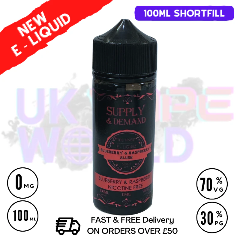 Blue Raspb Slush Supply & Demand 100ml Shortfill Eliquid