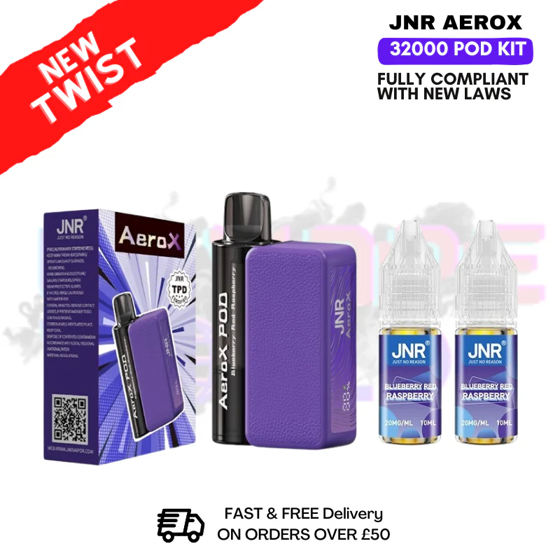 Blueberry Red Raspberry JNR AeroX 32K 32000 Puff Pod Kit