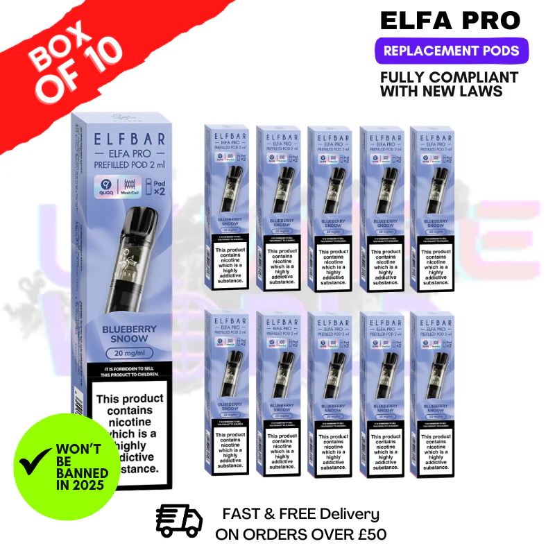 Blueberry Snoow Elf Bar Elfa Pro Prefilled Pod Box Of 10
