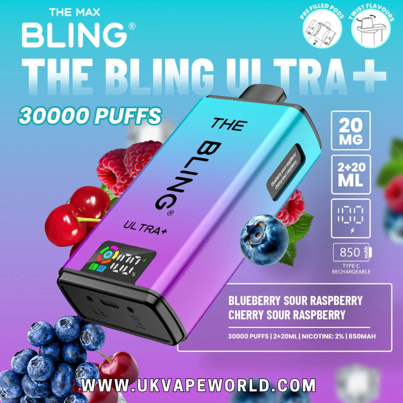 Blueberry Sour Raspberry Bling 30k Ultra Plus Prefilled Pod Kit