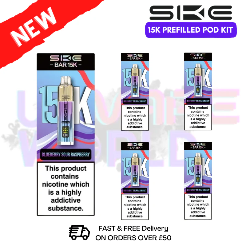 Blue Sour Raspberry SKE 15K Puff Kits Box Of 5