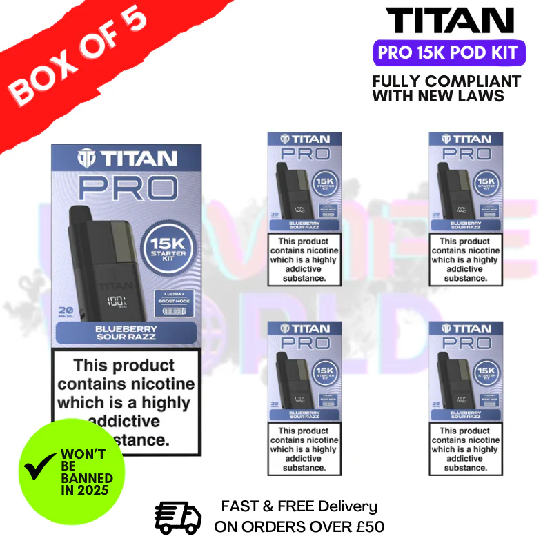 Blueberry Sour Razz Titan Pro 15K Pod Kit Box of 5