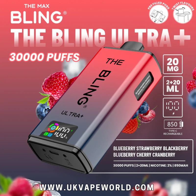 Blueberry Strawberry Blackberry Bling 30k Ultra Plus Prefilled Pod Kit