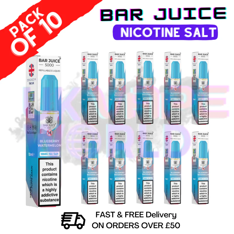 Blueberry Watermelon Bar Juice 5000 Nic Salt | Box of 10 | ONLY £13.99