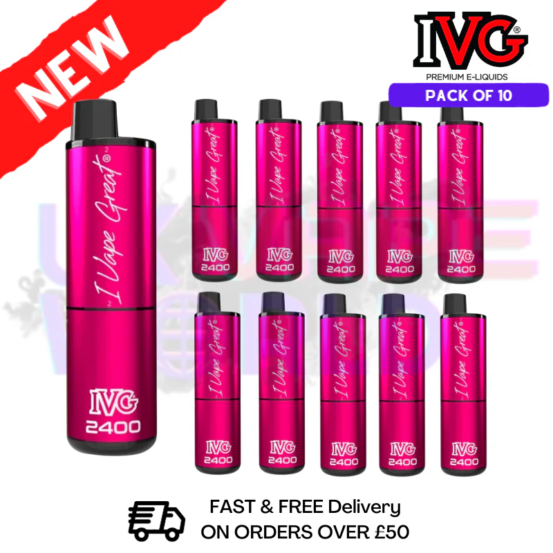 Box Of 10 - PINK EDITION IVG 2400 Prefilled Vape Pen Kit