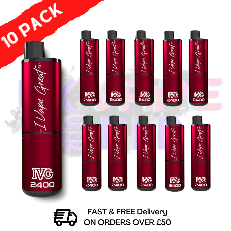 Box Of 10 - Red Raspberry Edition IVG 2400 Prefilled Pen Kit